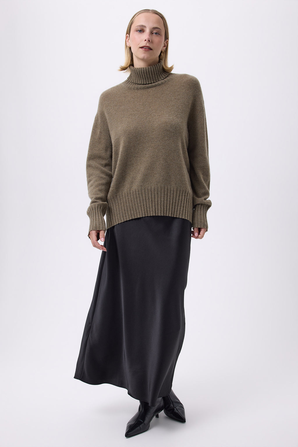 Oversize Rullekravestrik F Maeva - Khakigrøn - Dame