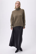 Oversize Rullekravestrik F Maeva - Khakigrøn - Dame