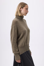 Oversize Rullekravestrik F Maeva - Khakigrøn - Dame