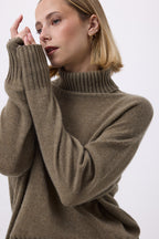 Oversize Rullekravestrik F Maeva - Khakigrøn - Dame