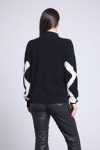 Magali Graphic Zip Jacket - Black And White - Women