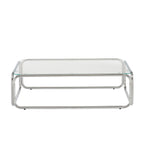 Maggy Coffee Table with Clear Tempered Glass and Chrome Frame