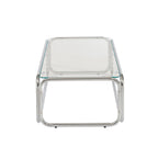 Maggy Coffee Table with Clear Tempered Glass and Chrome Frame
