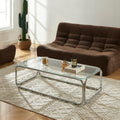 Maggy Coffee Table with Clear Tempered Glass and Chrome Frame