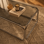 Maggy - Table Basse - Verre Trempé - Noir