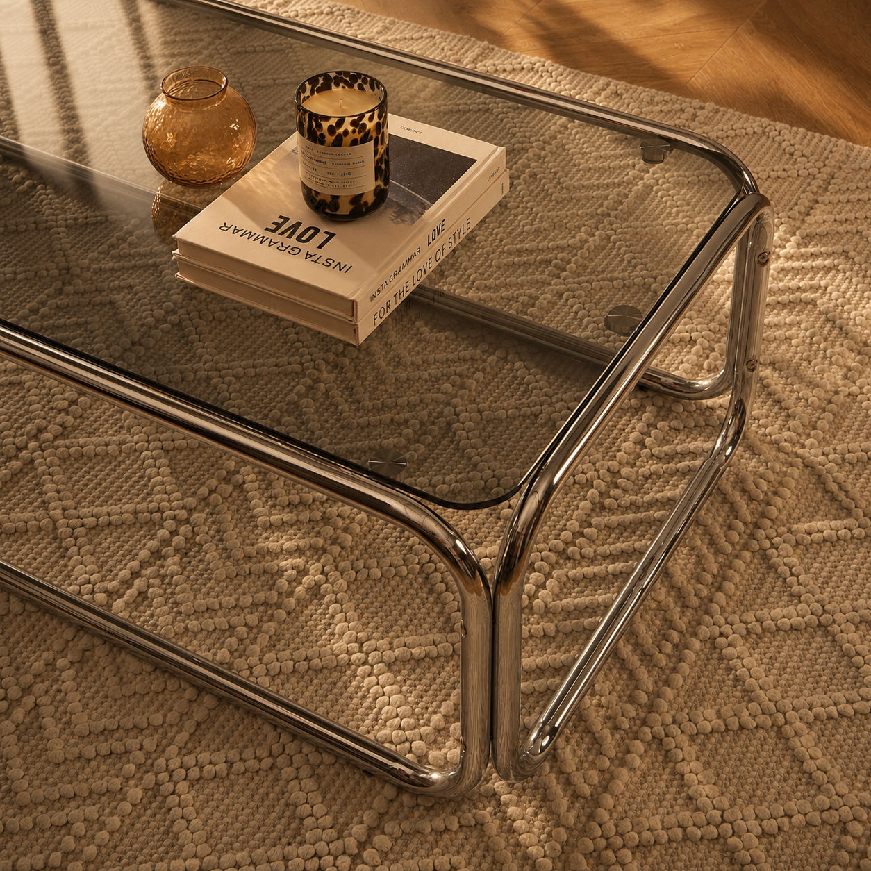 Maggy - Table Basse - Verre Trempé - Noir