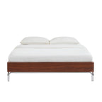 Maggy - Bed - Walnut Veneer And Chrome Metal Legs