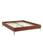 Maggy - Bed - Walnut Veneer And Chrome Metal Legs