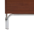 Maggy - Bed - Walnut Veneer And Chrome Metal Legs