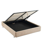 Maggy - Bed - Bouclette - Beige And Black Metal Legs