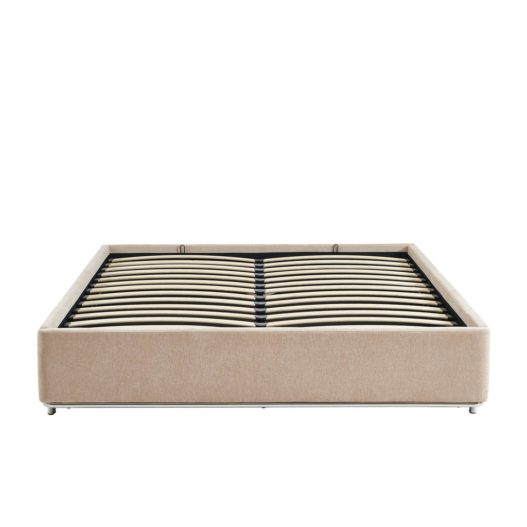 Maggy - Bed - Bouclette - Beige And Black Metal Legs