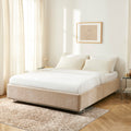 Maggy - Bed - Bouclette - Beige And Black Metal Legs