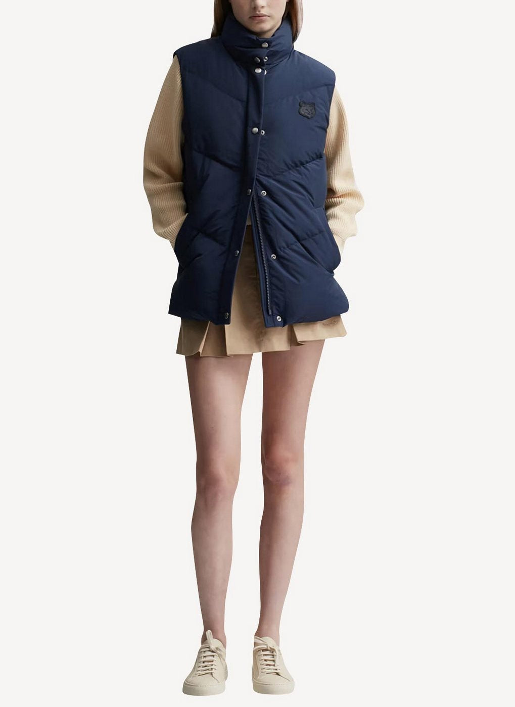 Maison Kitsune - Woolen Jiro Waistcoat - Dark Navy - Femme