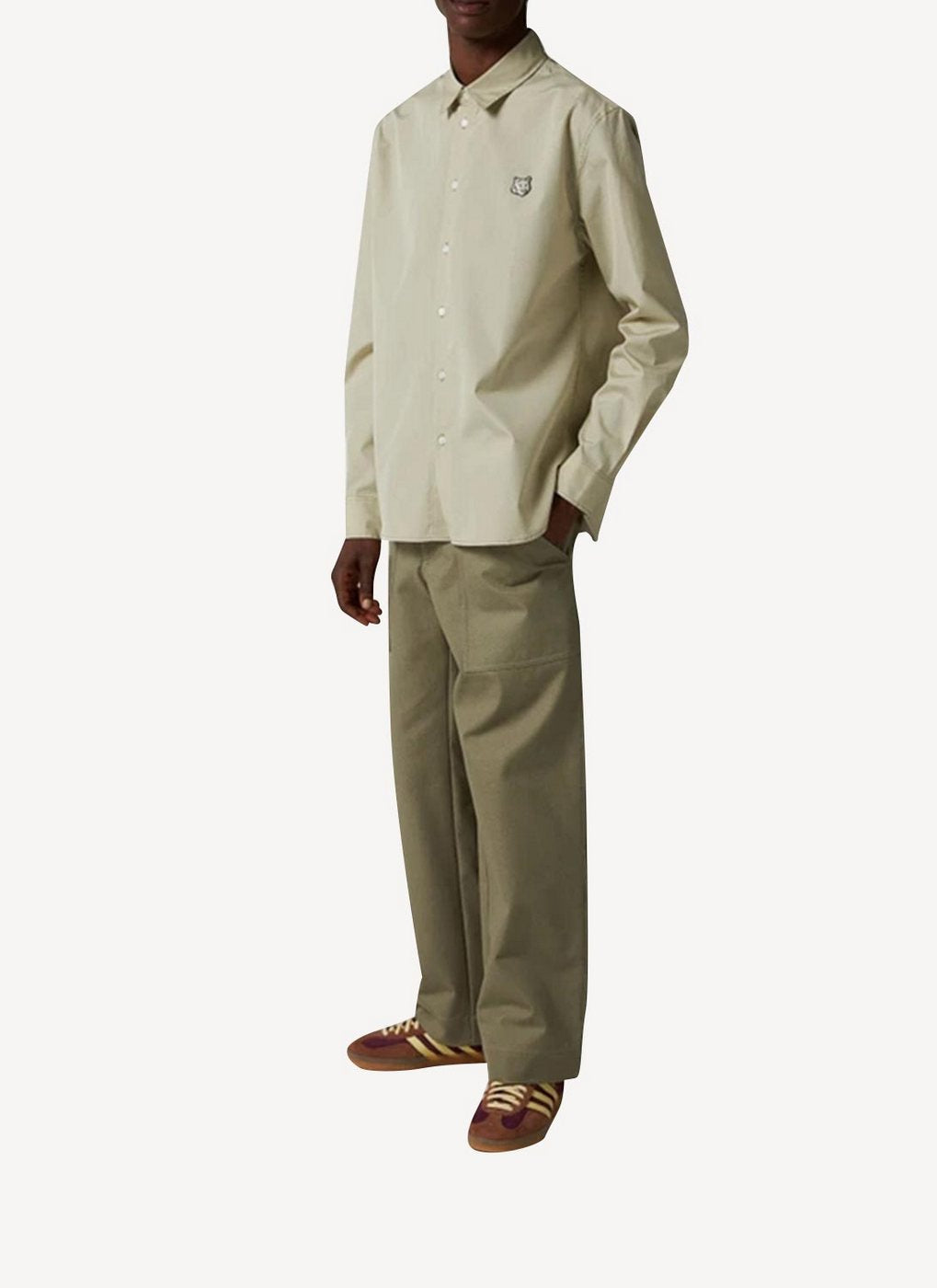 Maison Kitsune - Large Tailored Pants - Light Khaki - Homme