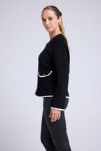 Giacca Bottoni Gioiello Maja - Bianco Nero