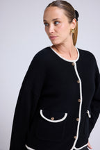 Giacca Bottoni Gioiello Maja - Bianco Nero