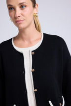 Giacca Bottoni Gioiello Maja - Bianco Nero