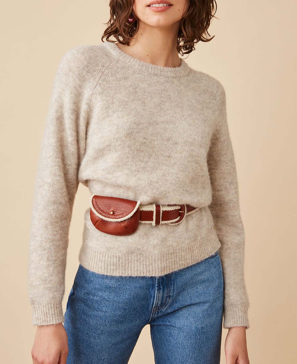 Malbane Belt - Auburn/Ecru