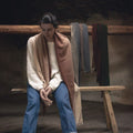 Bufanda con flecos tie and dye de lana 65x200 cm