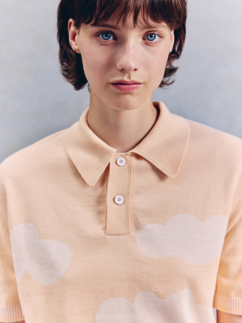 Polo Unisexe Nuages Abricot