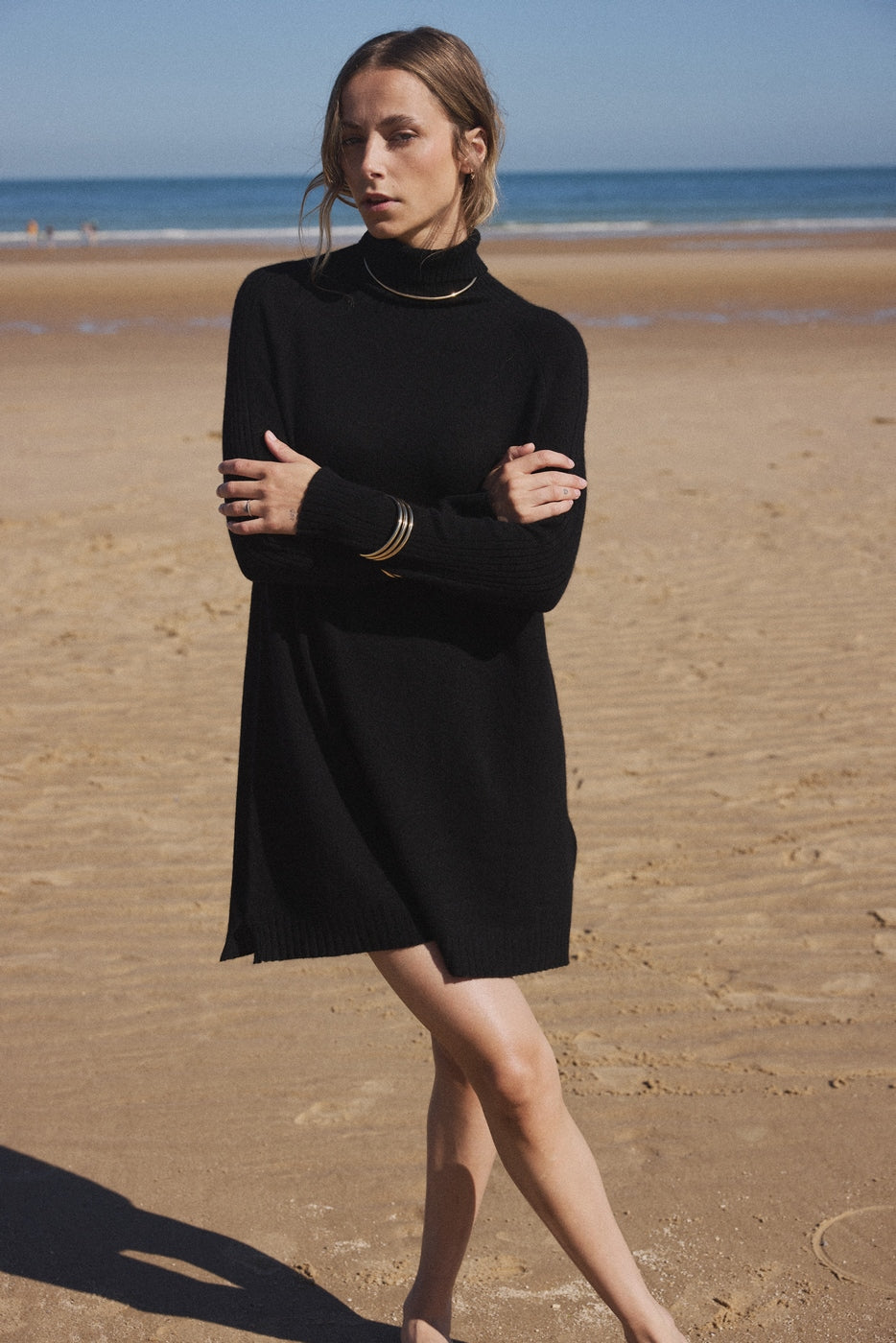 Robe Col Roule Marie - Noir - Femme