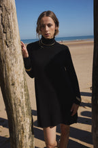 Robe Col Roule Marie - Noir - Femme
