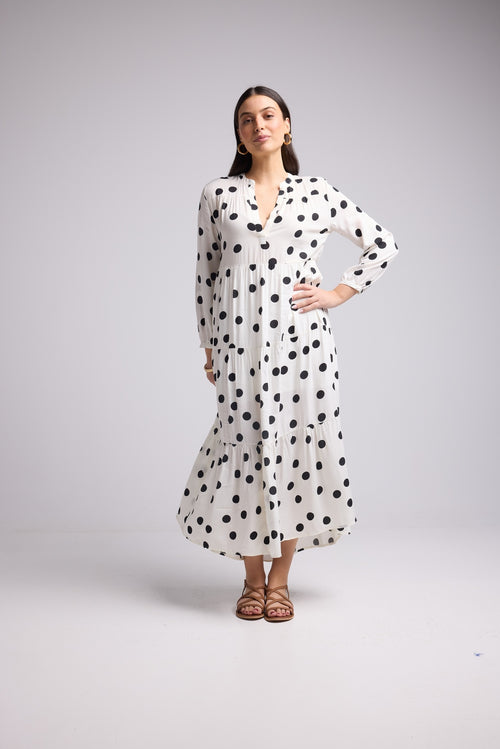 Robe Longue - Marzia - Noir Blanc