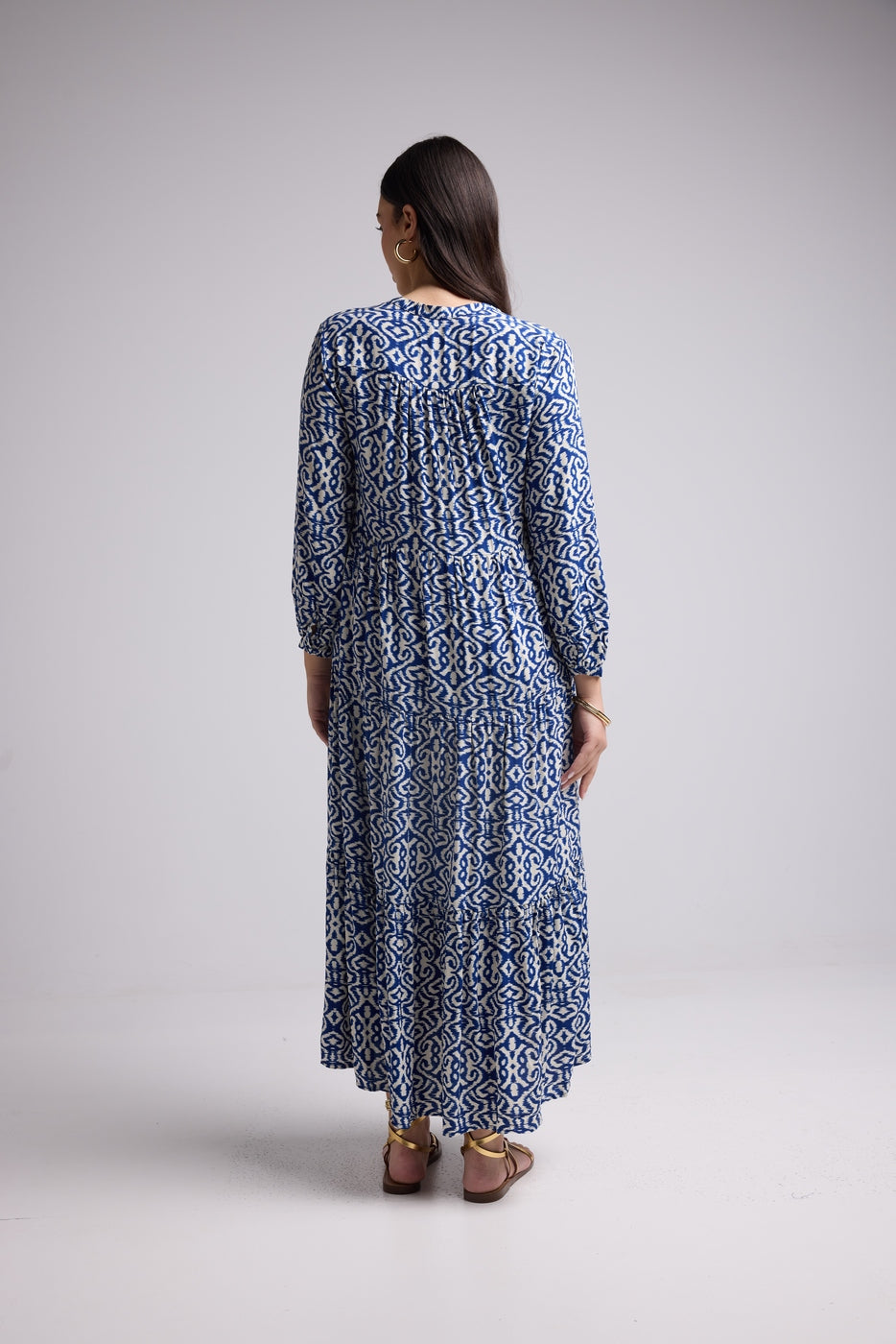 Vestido Largo - Marzia - Blanco Azul