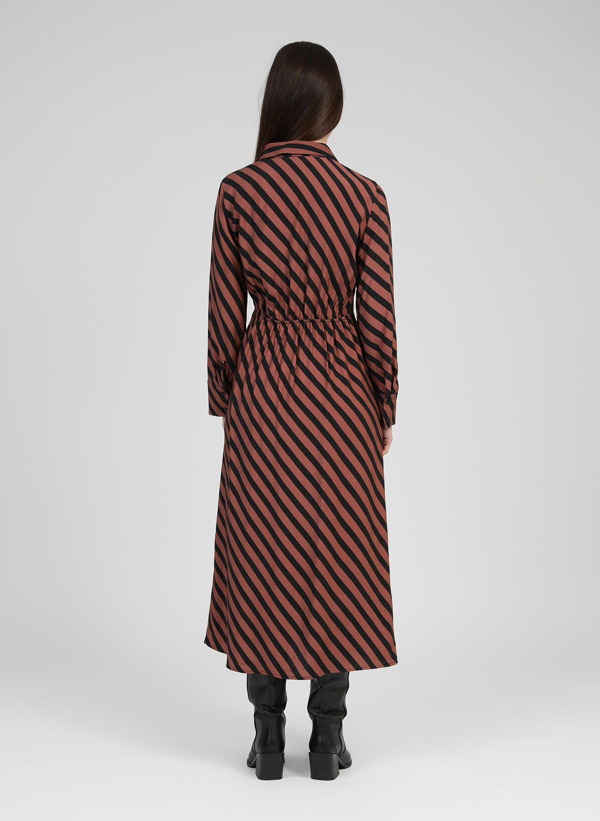 Robe Longue Matara Stipe Chocolat