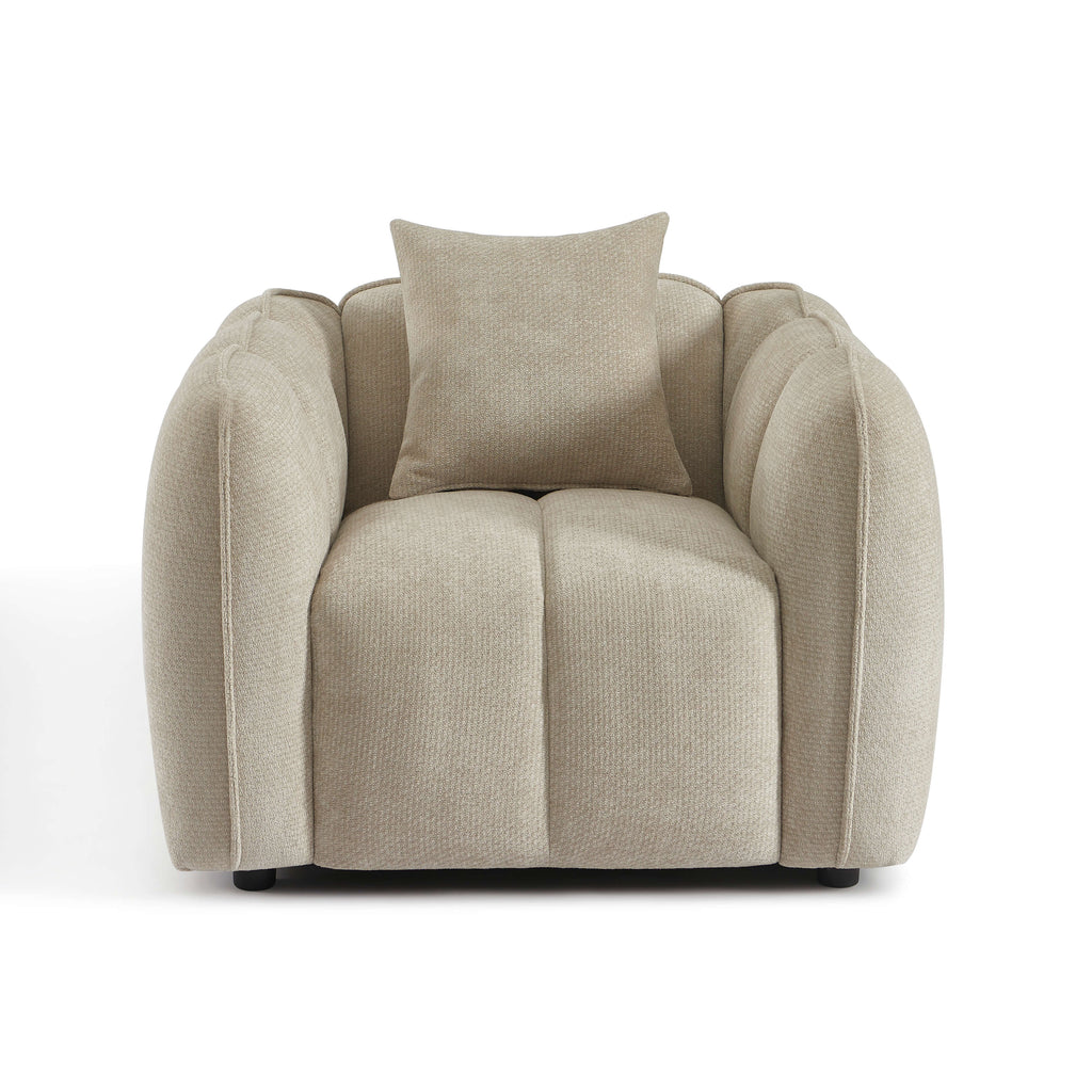 Matilda - Armchair - Chenille Fabric - Beige