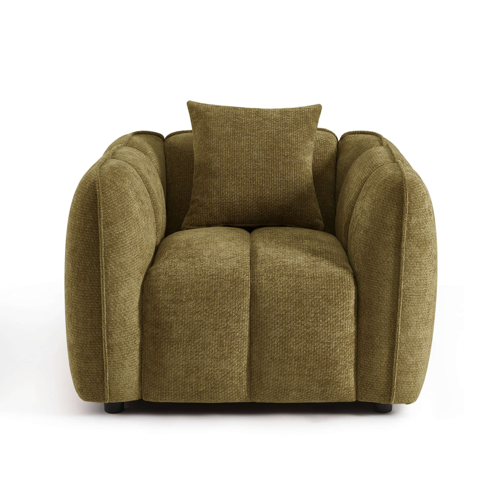 Matilda - Fauteuil - Tissu Chenille - Vert
