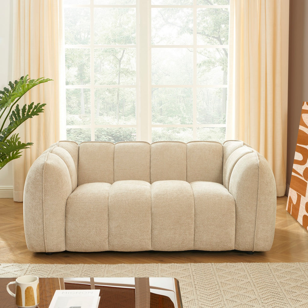 Matilda - Canapé 2 Places - Tissu Chenille - Beige