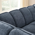 Matilda - Canapé 2 Places - Tissu Chenille - Bleu
