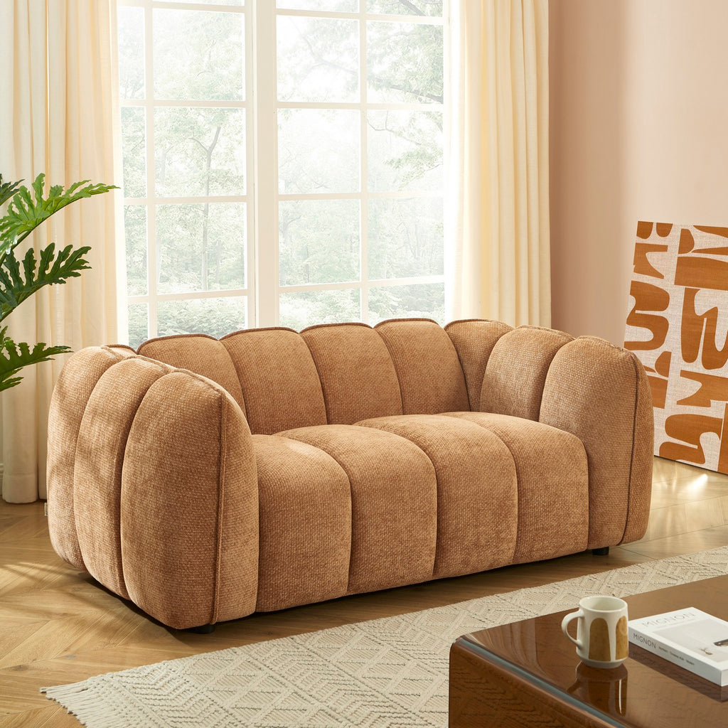 Matilda - Canapé 2 Places - Tissu Chenille - Terracotta