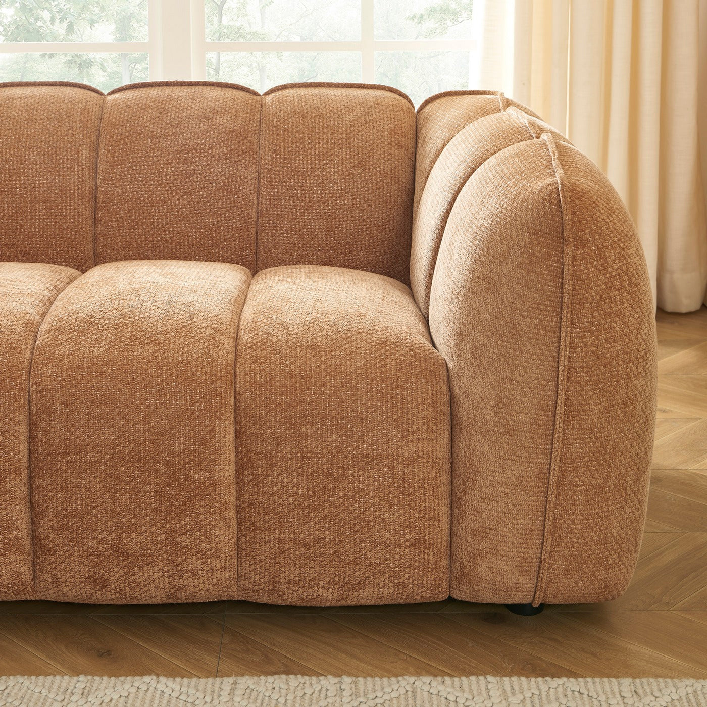 Matilda - Canapé 2 Places - Tissu Chenille - Terracotta