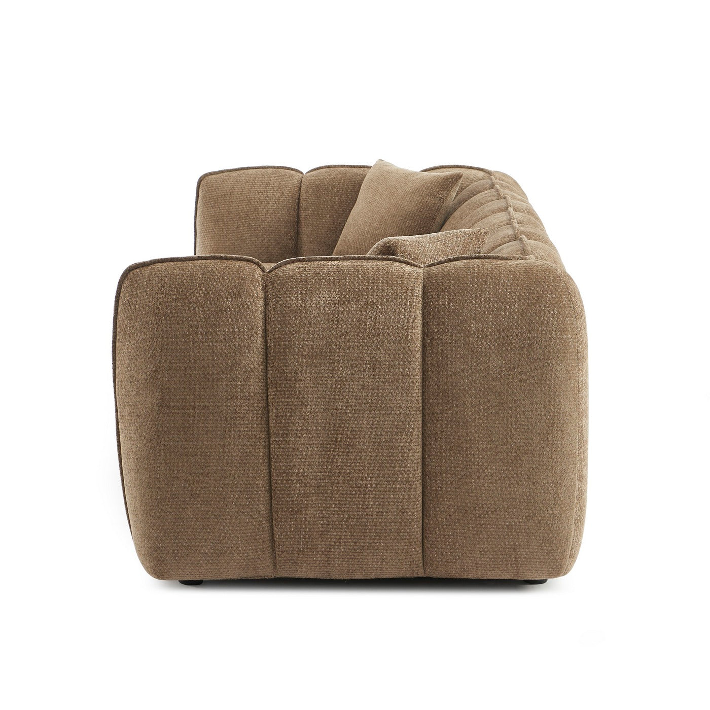 Matilda - Canapé 3 Places - Tissu Chenille - Marron