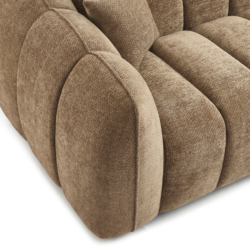 Matilda - Canapé 3 Places - Tissu Chenille - Marron
