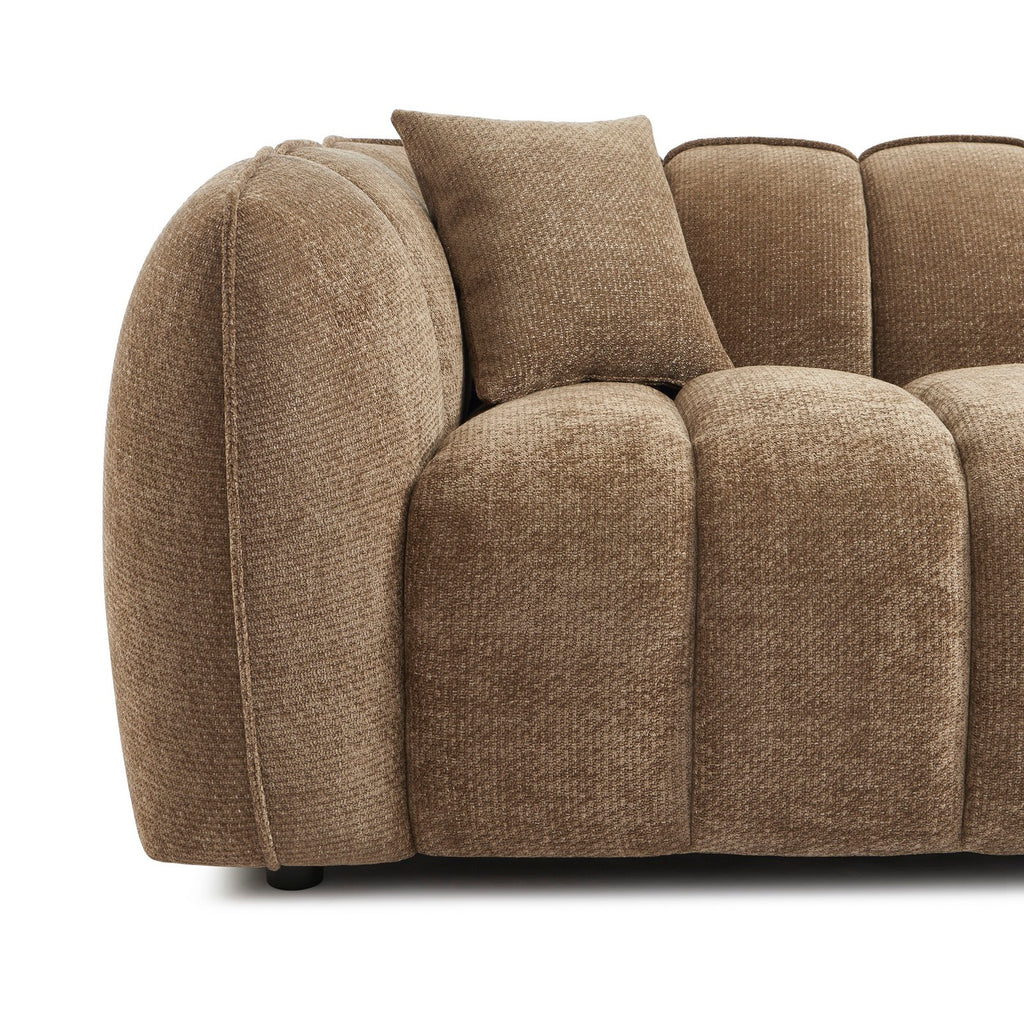 Matilda - Canapé 3 Places - Tissu Chenille - Marron