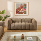 Matilda - Canapé 3 Places - Tissu Chenille - Marron