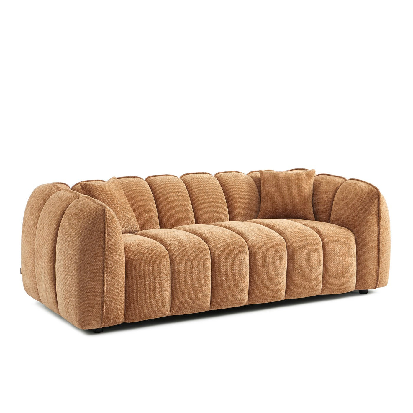 Matilda - 3-Seater Sofa - Chenille Fabric - Terracotta