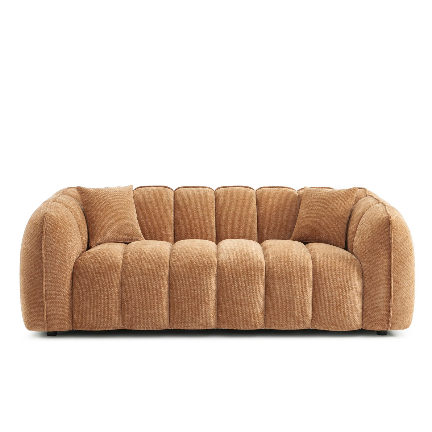 Matilda - 3-Seater Sofa - Chenille Fabric - Terracotta