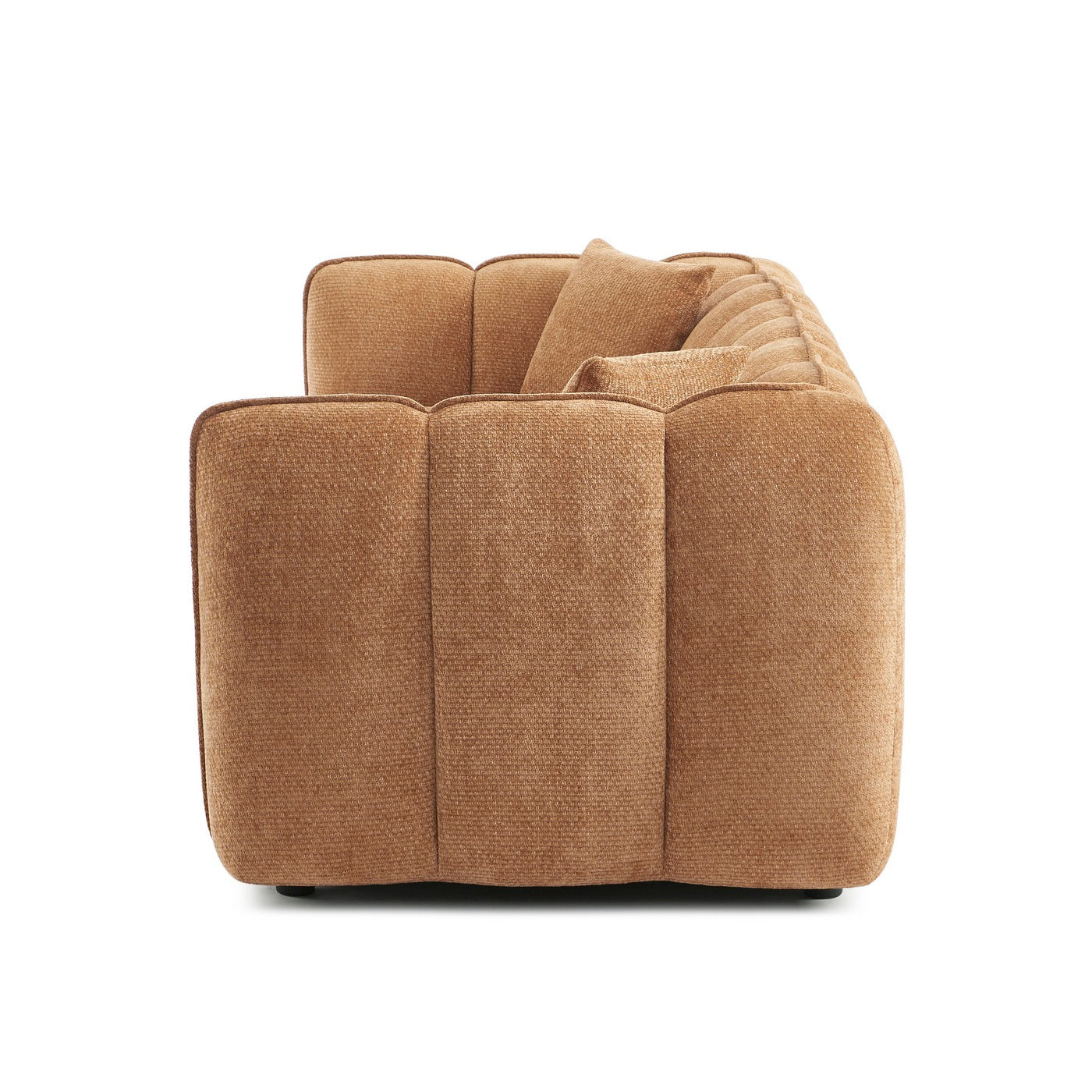 Matilda - 3-Seater Sofa - Chenille Fabric - Terracotta