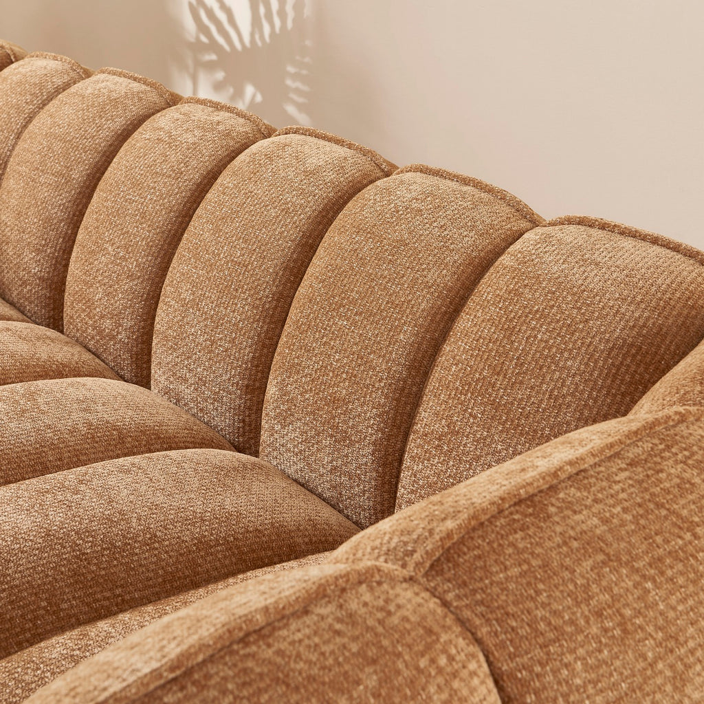 Matilda - 3-Seater Sofa - Chenille Fabric - Terracotta
