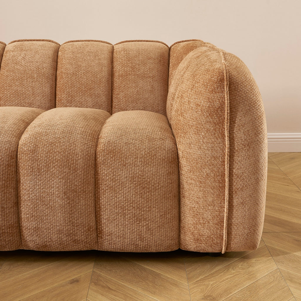 Matilda - 3-Seater Sofa - Chenille Fabric - Terracotta