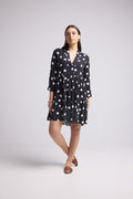 Short Dress - Maya - Black White Polka Dots