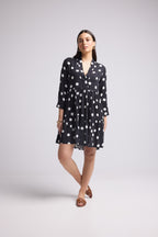Short Dress - Maya - Black White Polka Dots