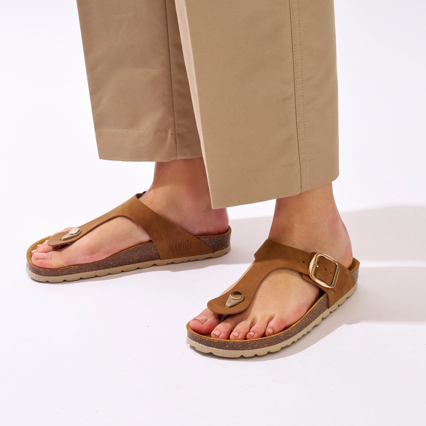 Chanclas Blanca - Marrón - Mujer