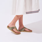 Chanclas Blanca - Verde - Mujer