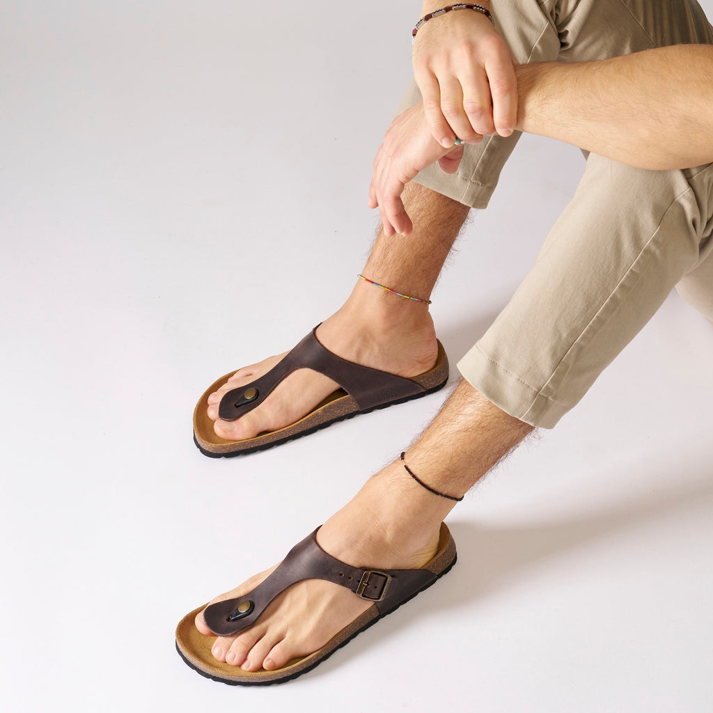 Tongs David - Dark Brown - Homme