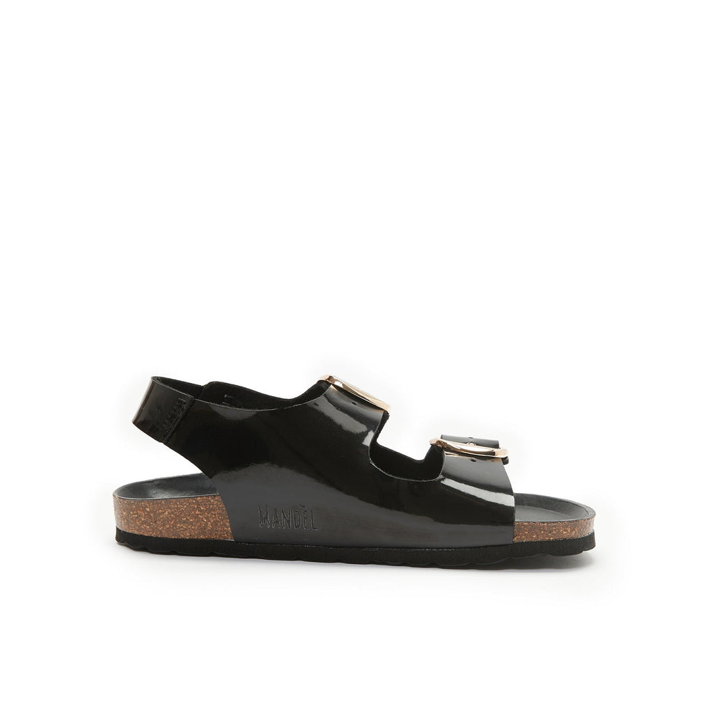 Carlos Big Buckle Patent Black - Mujer